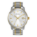 Bulova Men's Two Tone Watch w/ Round Stainless Steel Dial